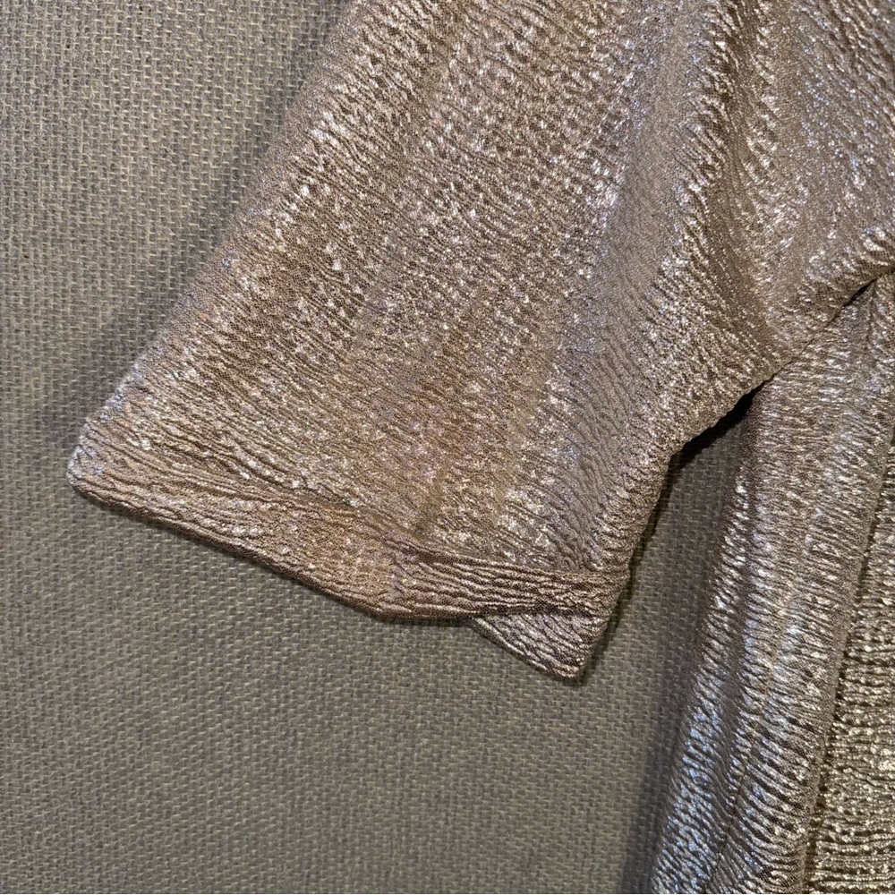 Zara Size Medium Basic Evening Metallic Gold Tuni… - image 4